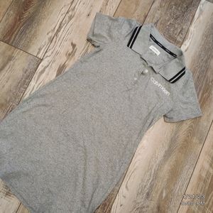 Like NEW Calvin Klein TShirt Polo Dress Grey 100%Cotton